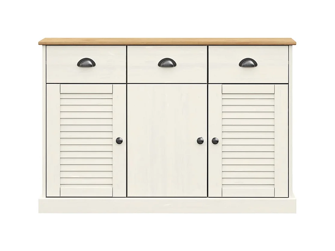 Buffet avec tiroirs VIGO 113x40x75 blanc bois massif de pin