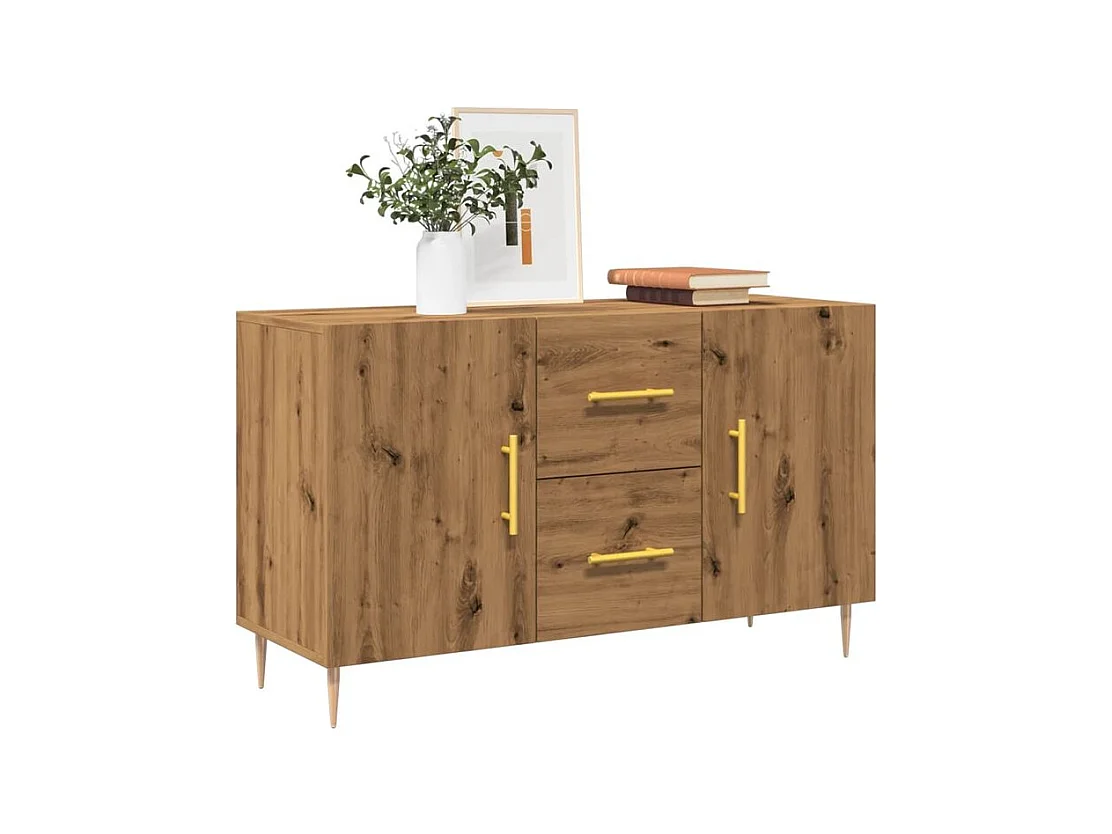 Buffet chêne artisanal 100x36x60 bois d'ingénierie