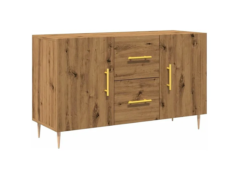 Buffet chêne artisanal 100x36x60 bois d'ingénierie