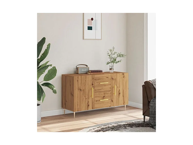 Buffet chêne artisanal 100x36x60 bois d'ingénierie