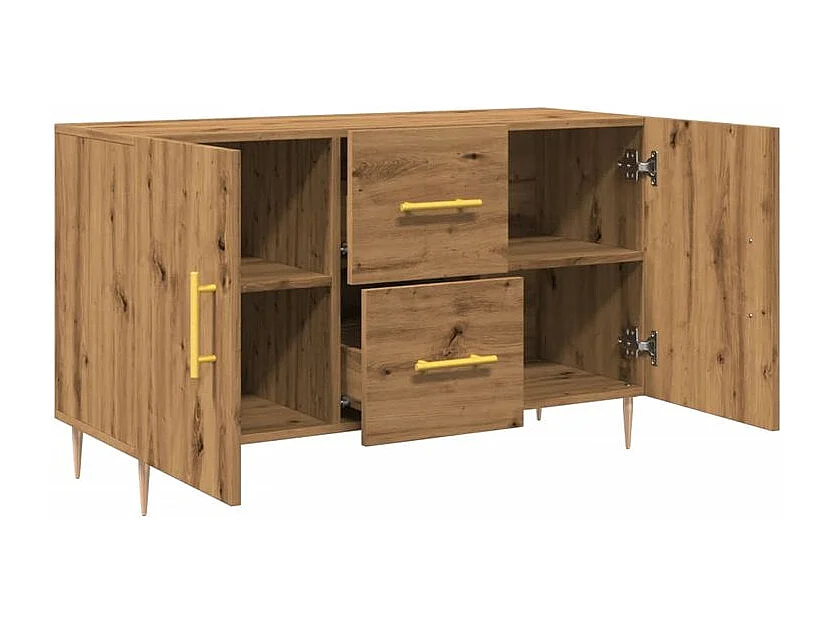 Buffet chêne artisanal 100x36x60 bois d'ingénierie