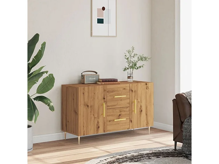 Buffet chêne artisanal 100x36x60 bois d'ingénierie