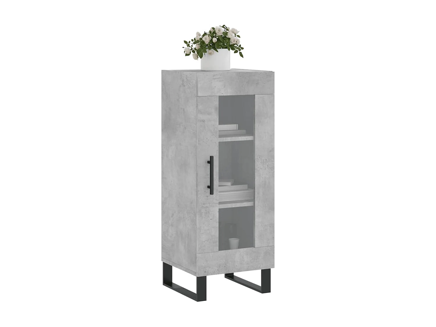 Buffet Gris béton 34,5x34x90 Bois d'ingénierie