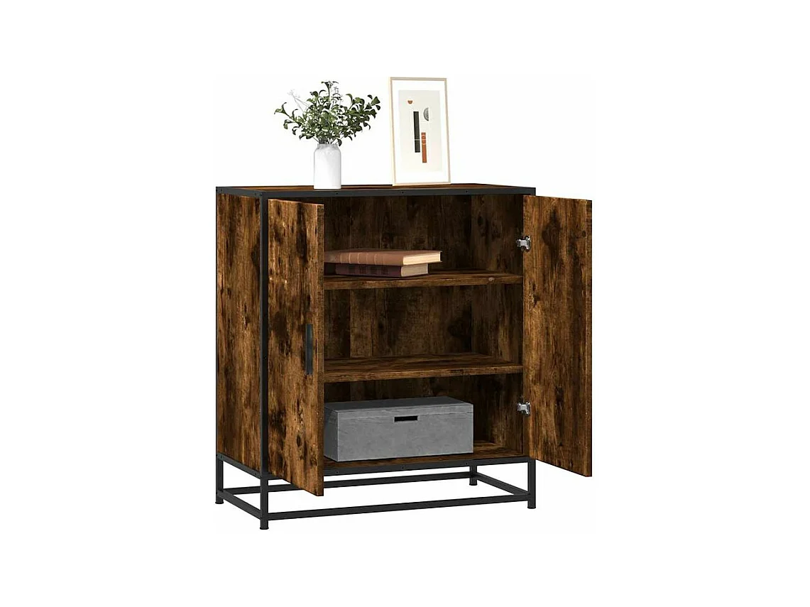 Buffet chêne fumé 68x35x76 bois d'ingénierie et métal