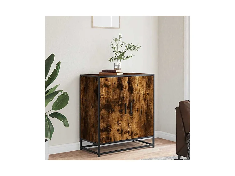 Buffet chêne fumé 68x35x76 bois d'ingénierie et métal