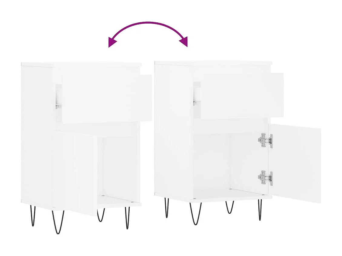 Buffets 2 pcs blanc 40x35x70 bois d’ingénierie