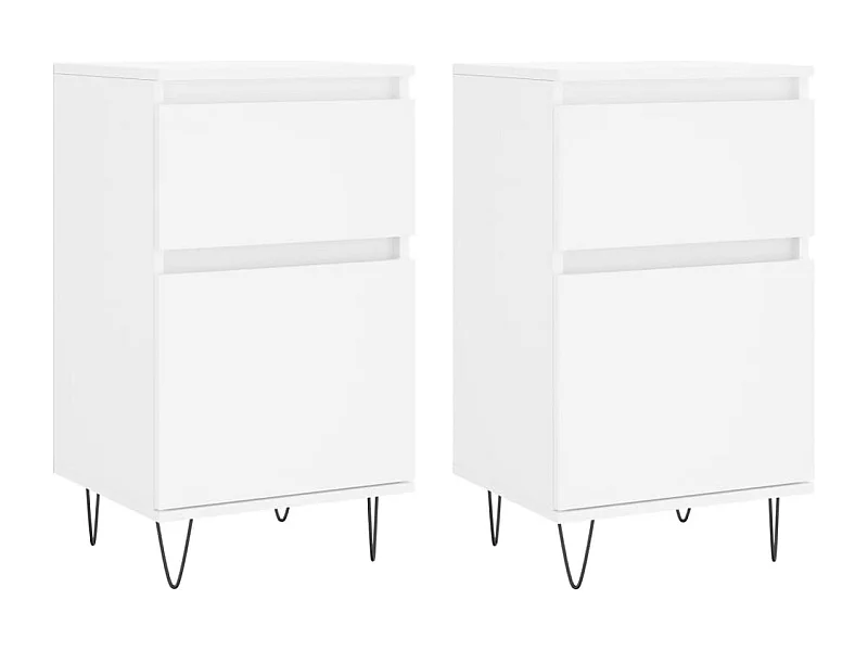 Buffets 2 pcs blanc 40x35x70 bois d’ingénierie