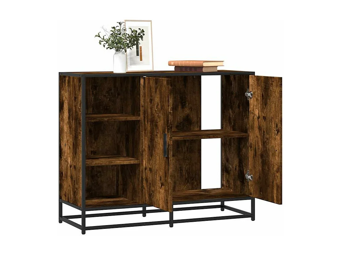 Buffet chêne fumé 92x35x76 bois d'ingénierie