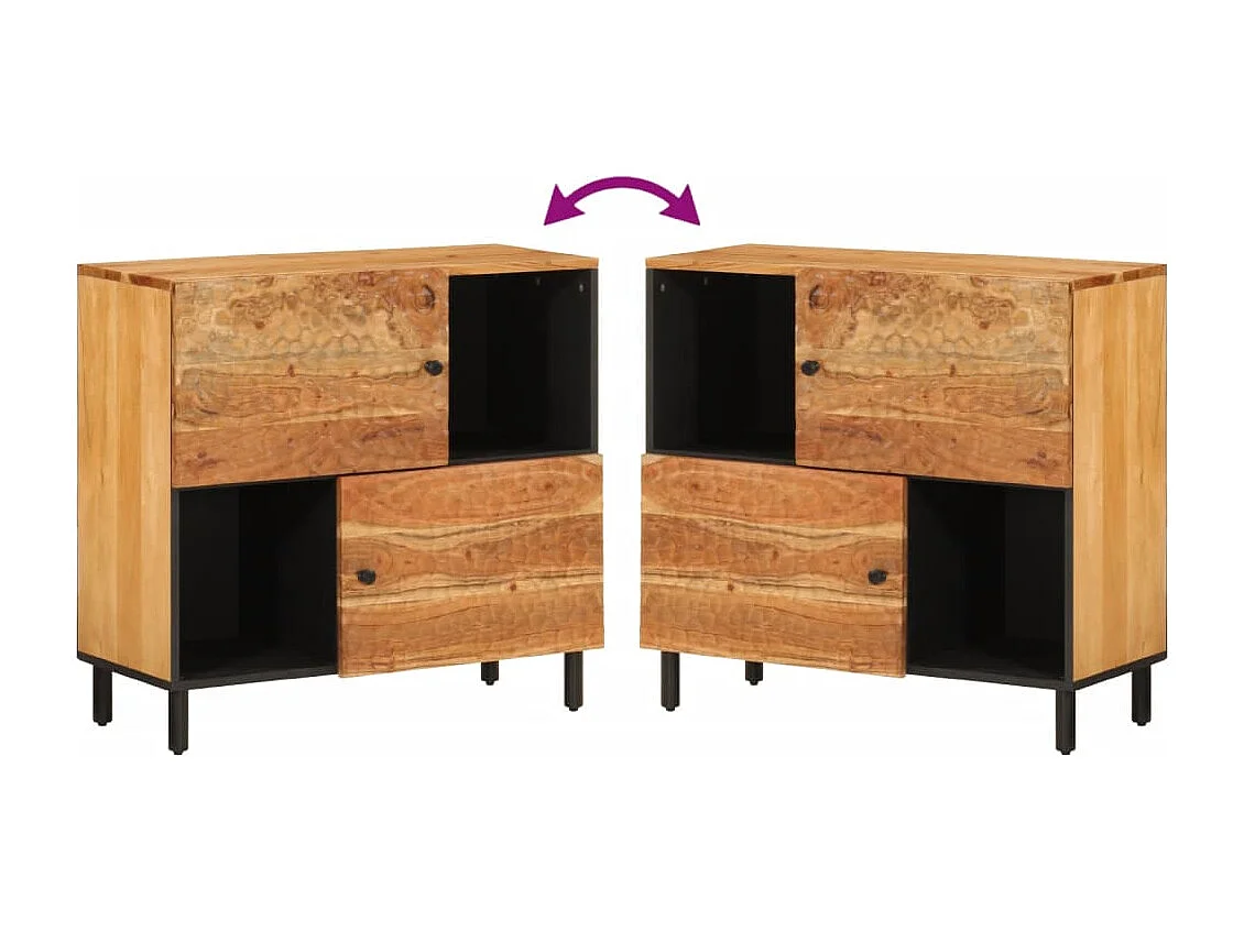 Armoire latérale 80x33x75 bois massif d'acacia