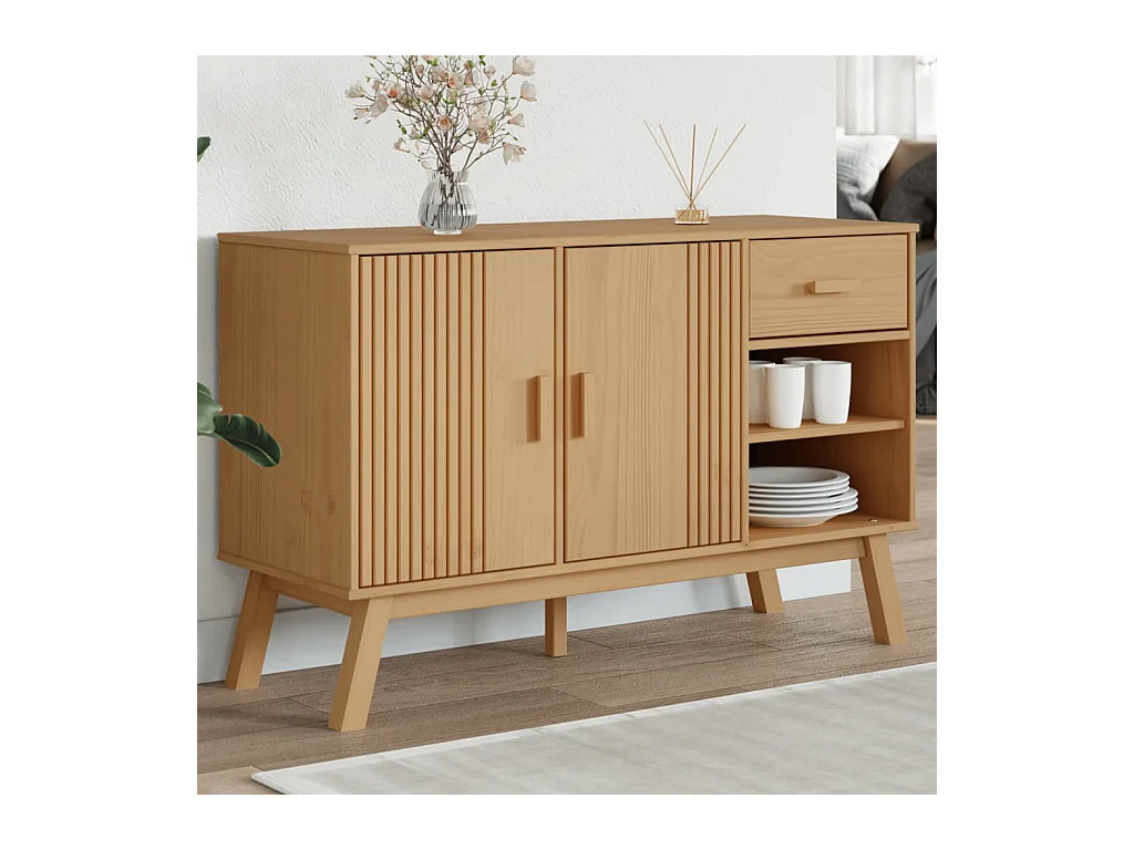 Buffet OLDEN marron 114x43x73,5 bois massif de pin