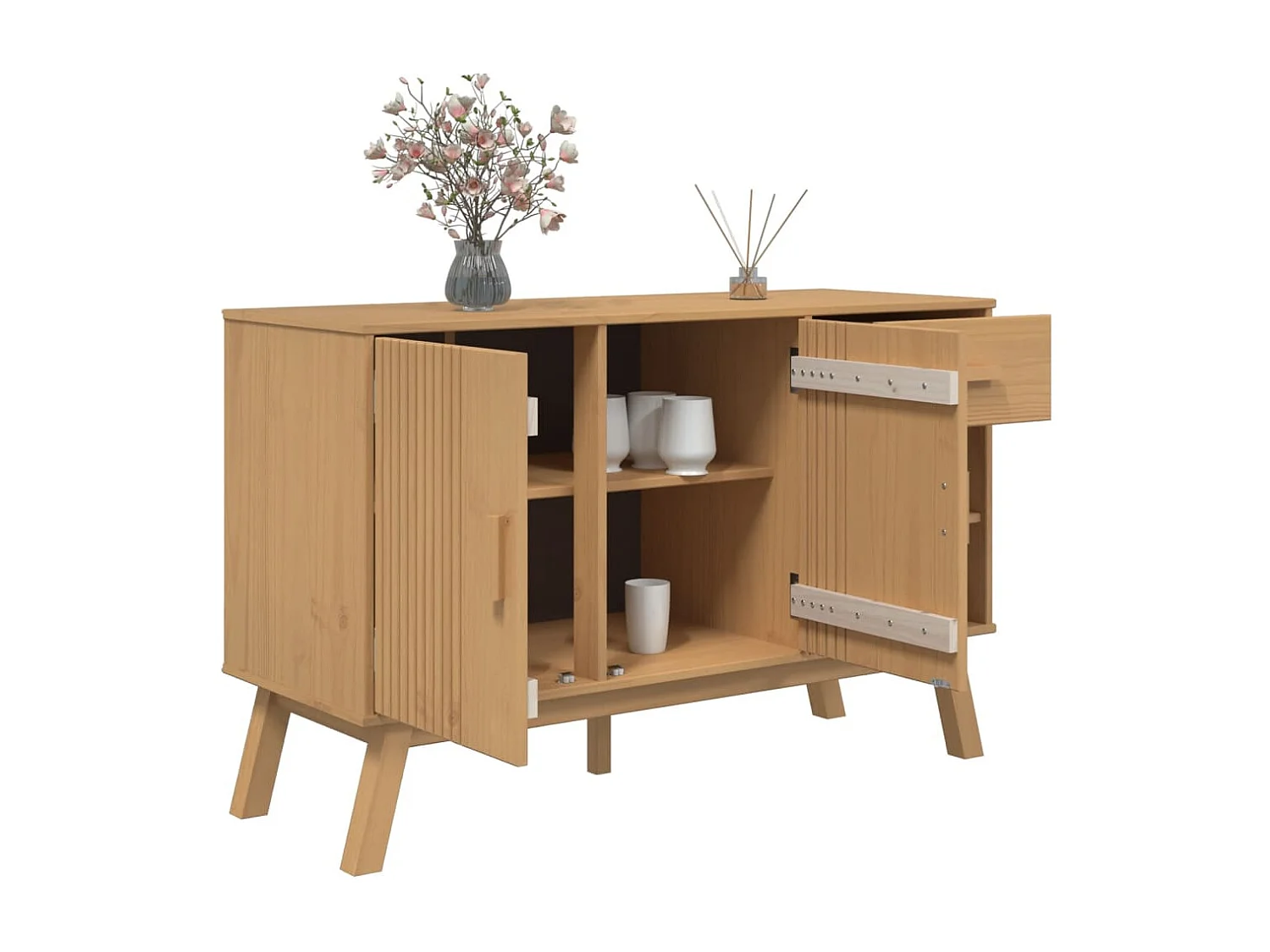 Buffet OLDEN marron 114x43x73,5 bois massif de pin