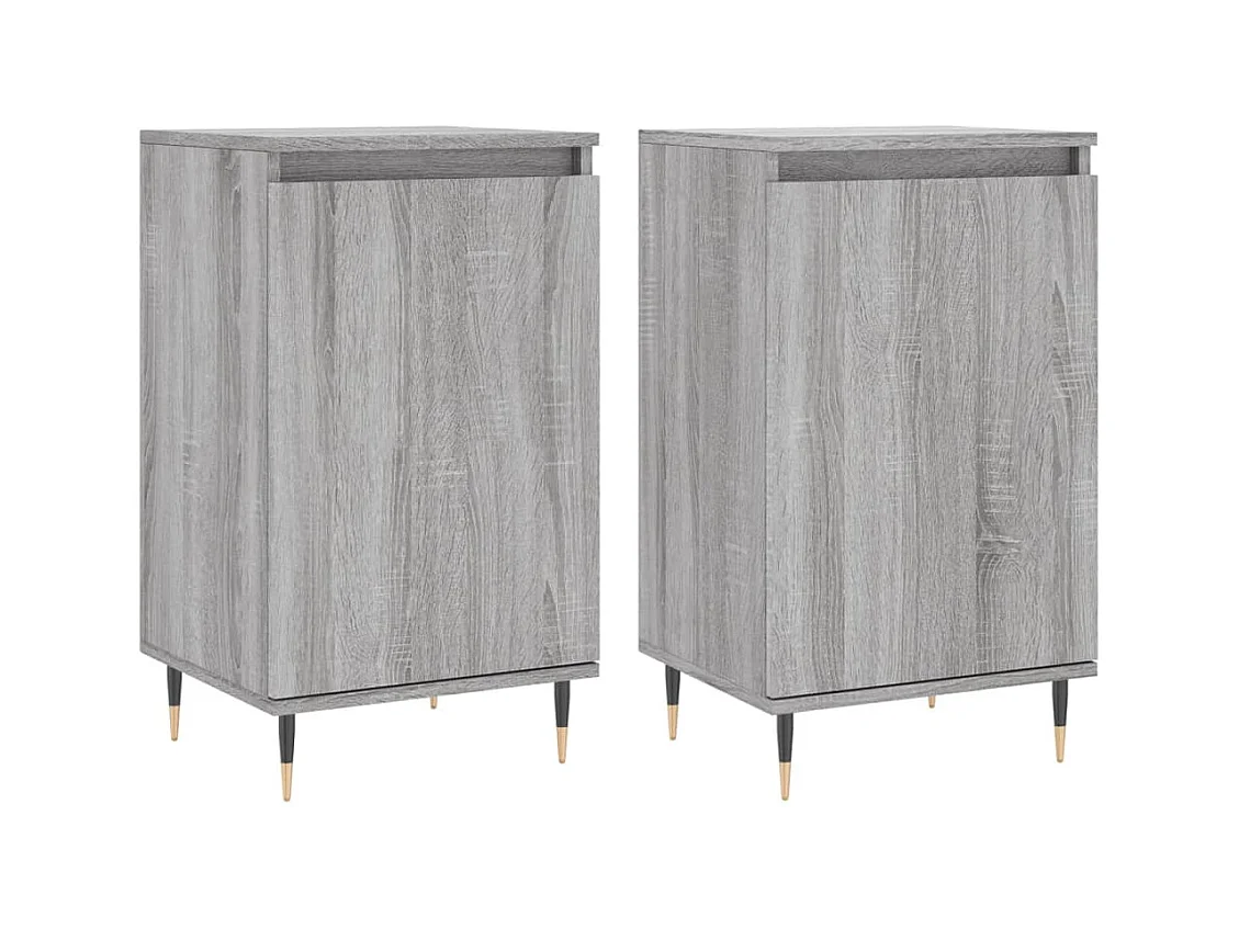 Buffets 2 pcs sonoma gris 40x35x70 bois d'ingénierie