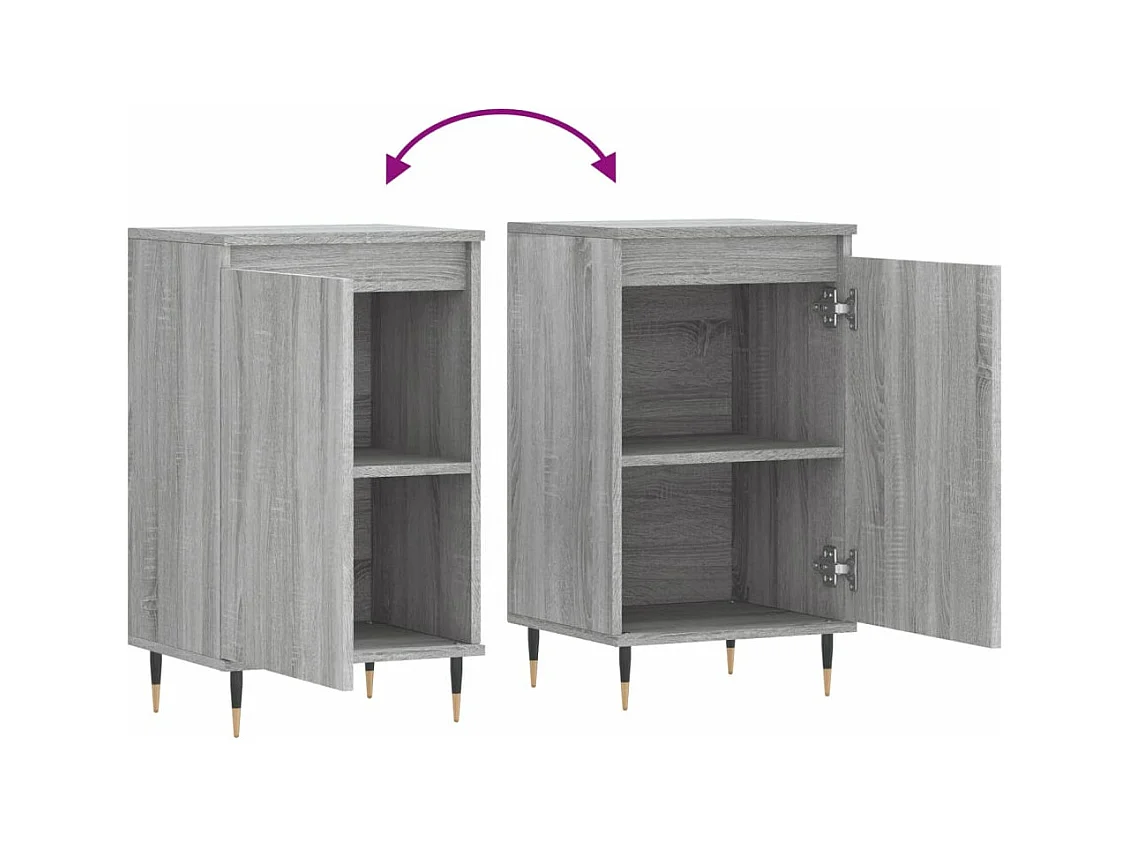 Buffets 2 pcs sonoma gris 40x35x70 bois d'ingénierie