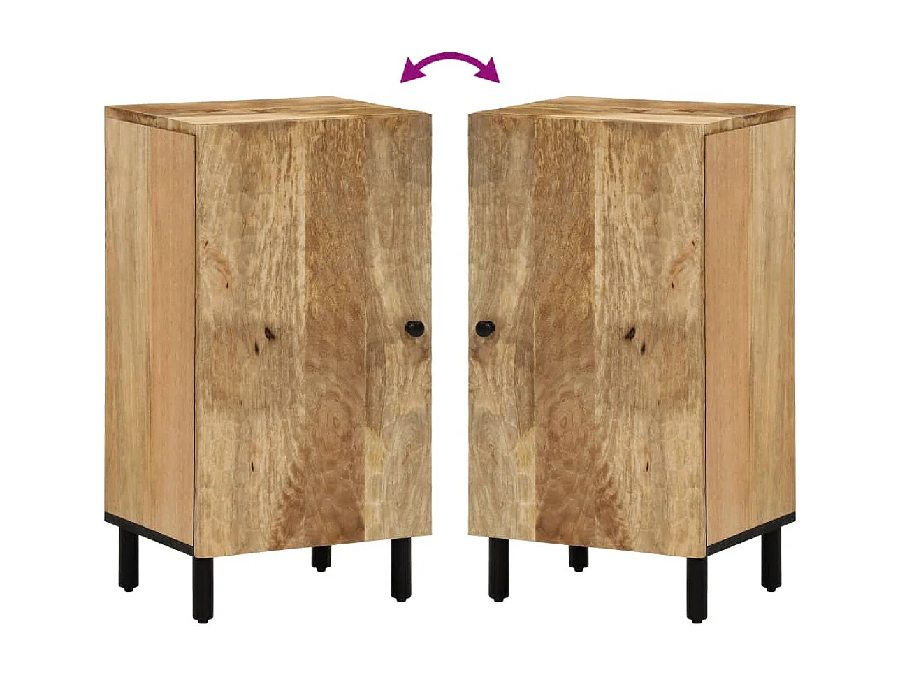 Armoire latérale 40x33x75 bois massif de manguier