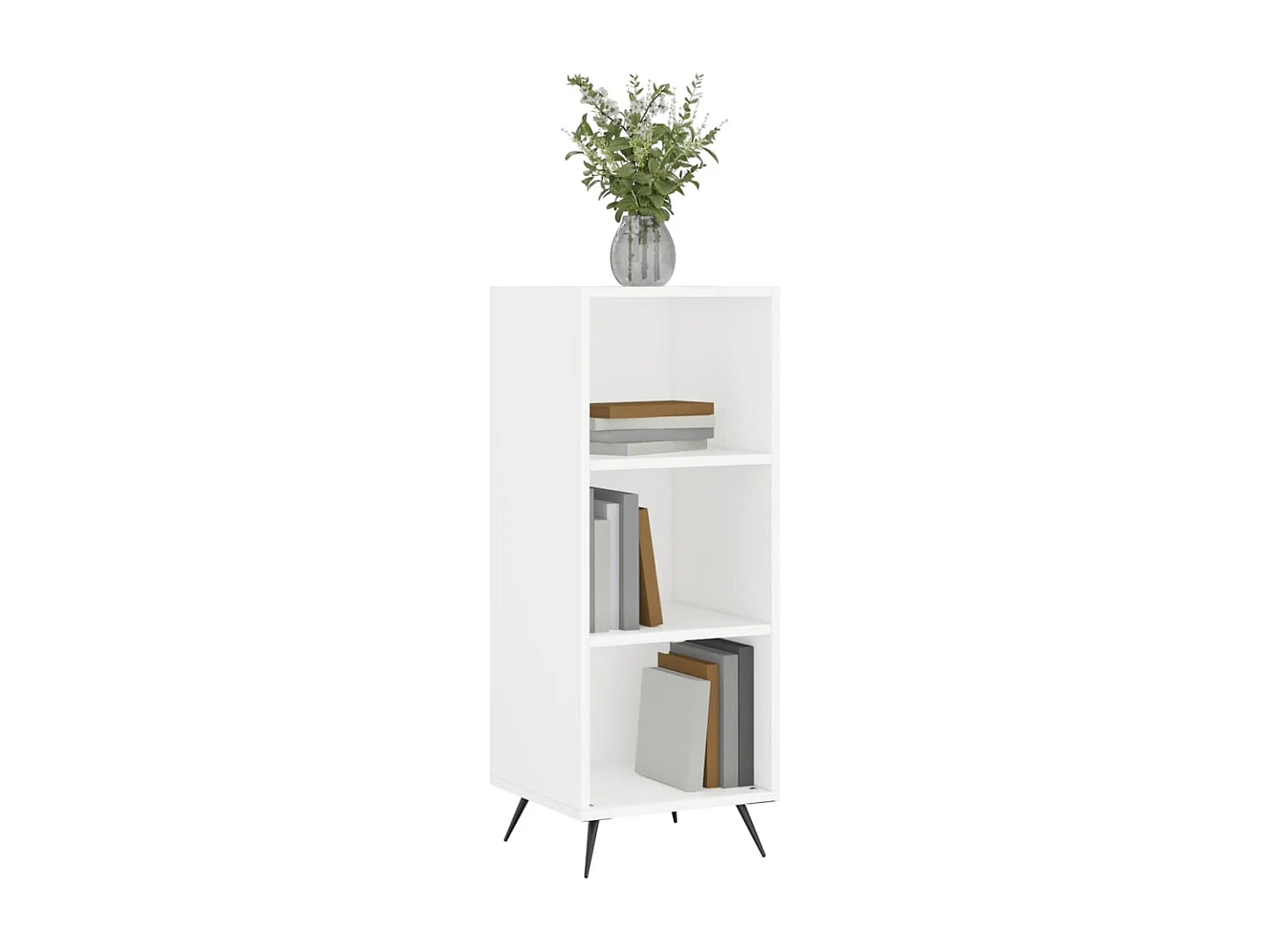 Armoire à étagères blanc 34,5x32,5x90 bois d'ingénierie