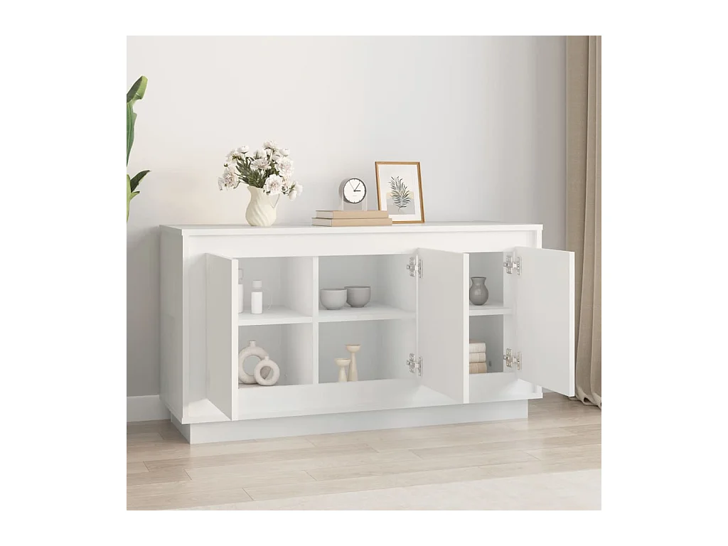 Buffet blanc 102x35x55 bois d'ingénierie