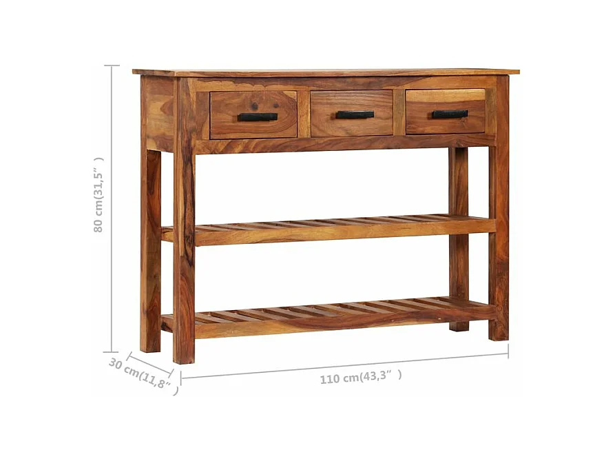Buffet avec 3 tiroirs 110x30x80 Bois d'acacia massif