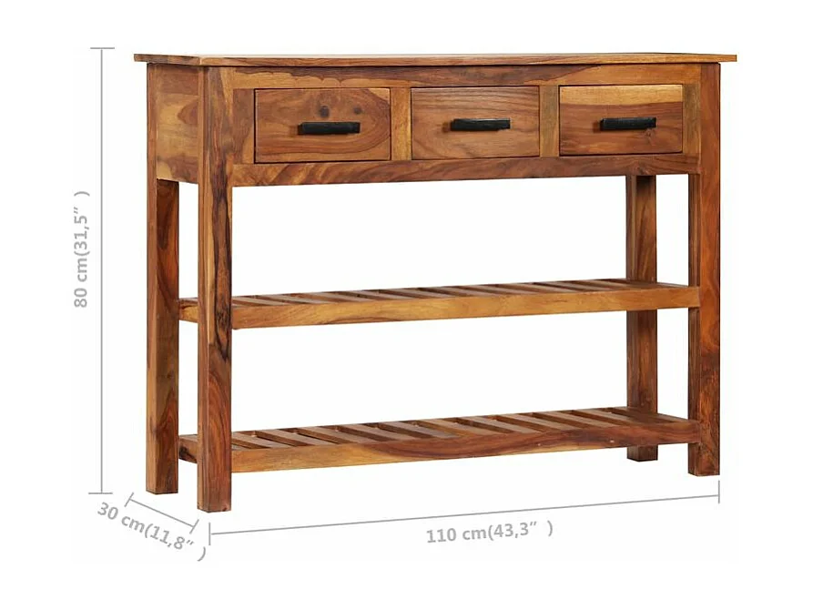 Buffet avec 3 tiroirs 110x30x80 Bois d'acacia massif