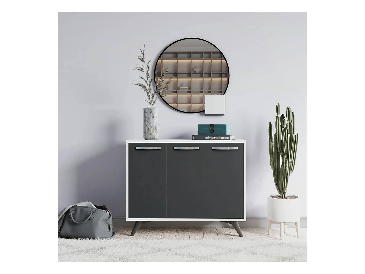 Gabinete multiusos Piffa Blanco Antracita 100x82x35 cm