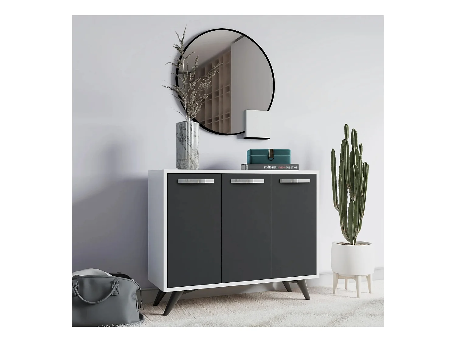 Gabinete multiusos Piffa Blanco Antracita 100x82x35 cm