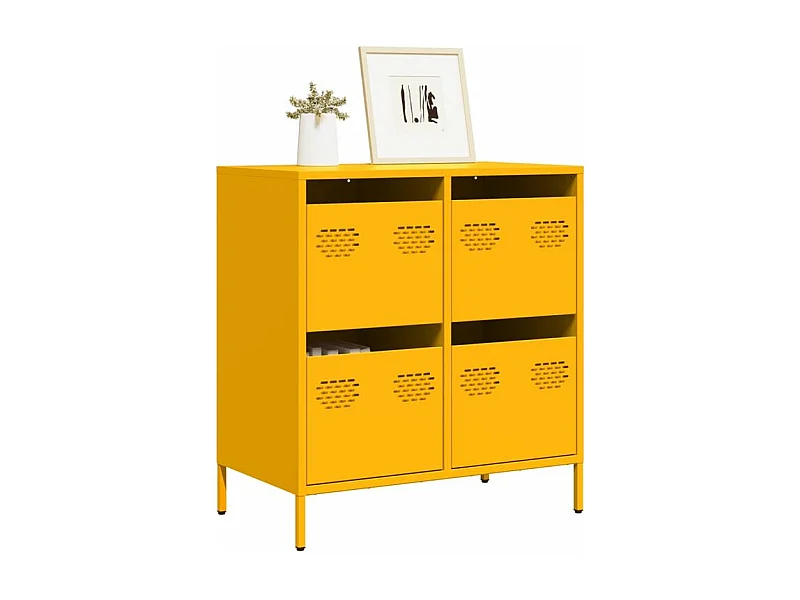 Buffet jaune moutarde 68x39x73,5 acier laminé à froid