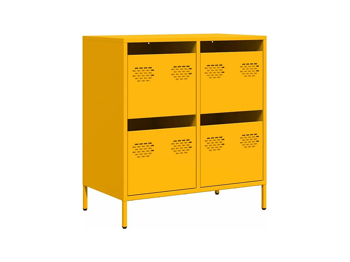 Buffet jaune moutarde 68x39x73,5 acier laminé à froid