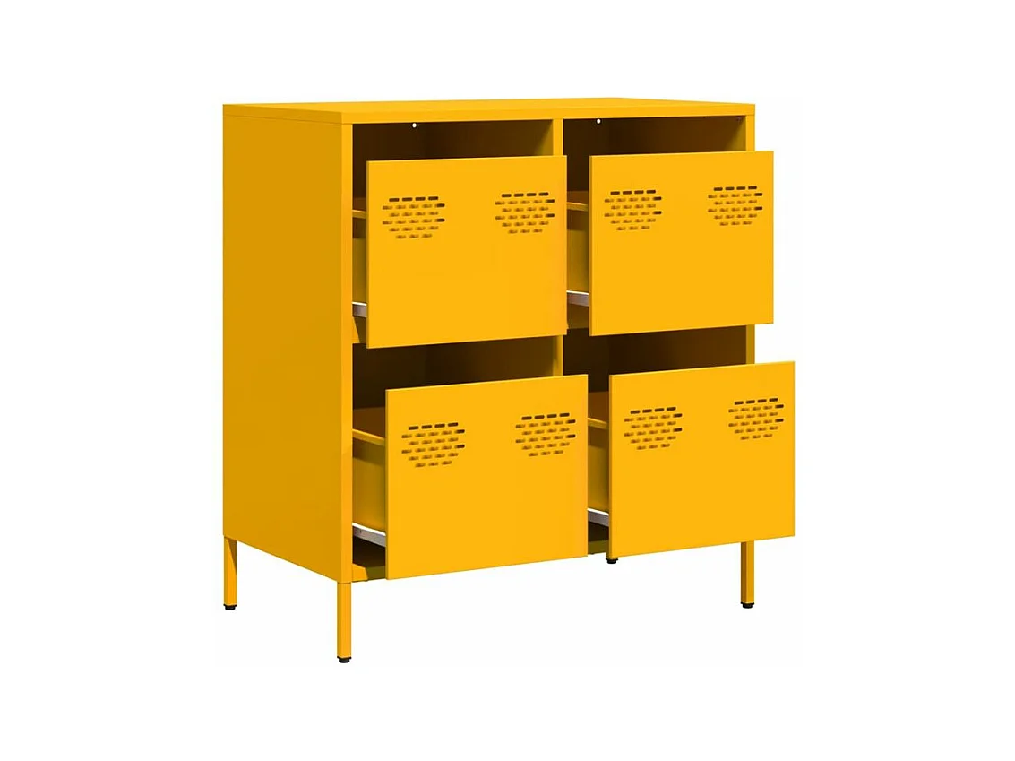 Buffet jaune moutarde 68x39x73,5 acier laminé à froid