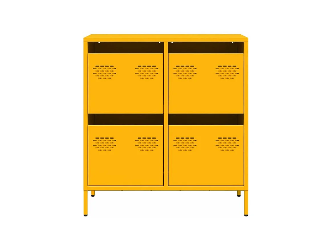 Buffet jaune moutarde 68x39x73,5 acier laminé à froid