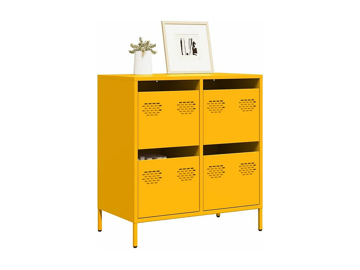 Buffet jaune moutarde 68x39x73,5 acier laminé à froid
