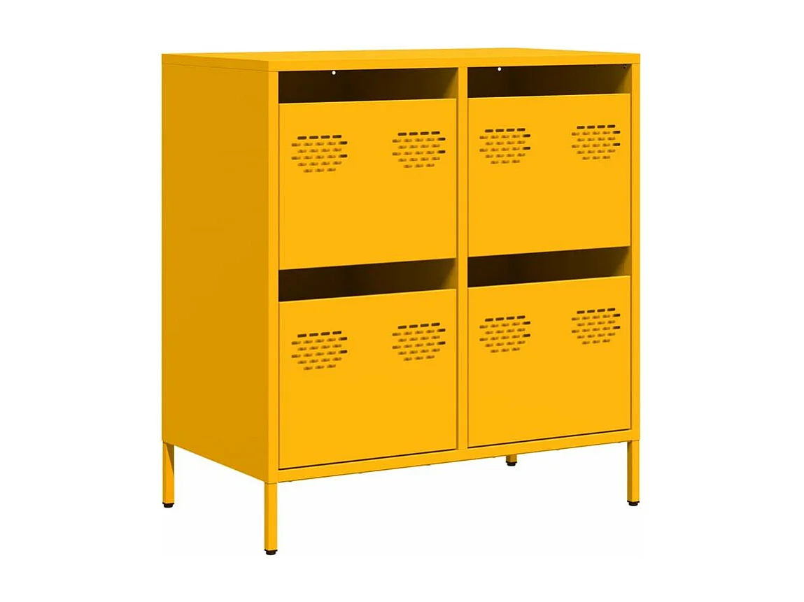 Buffet jaune moutarde 68x39x73,5 acier laminé à froid