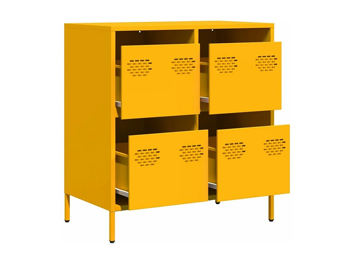 Buffet jaune moutarde 68x39x73,5 acier laminé à froid