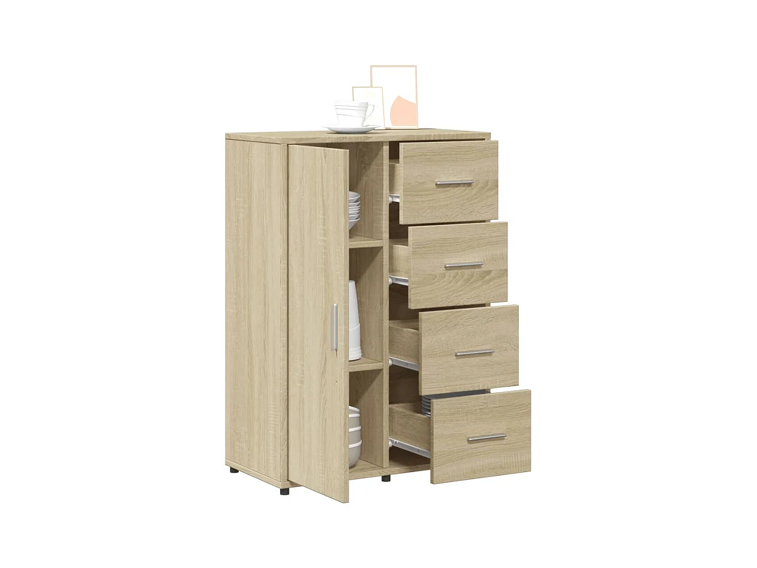 Buffets 2 pcs chêne sonoma 60x31x84 bois d'ingénierie