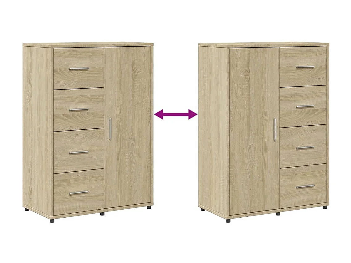 Buffets 2 pcs chêne sonoma 60x31x84 bois d'ingénierie