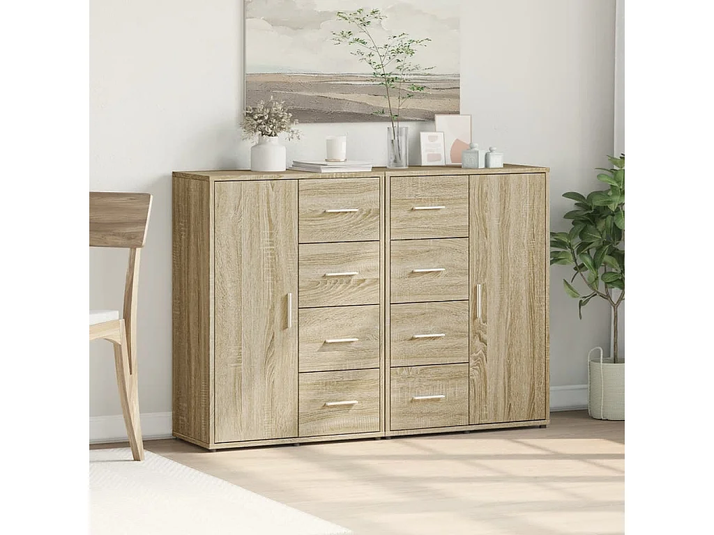 Buffets 2 pcs chêne sonoma 60x31x84 bois d'ingénierie