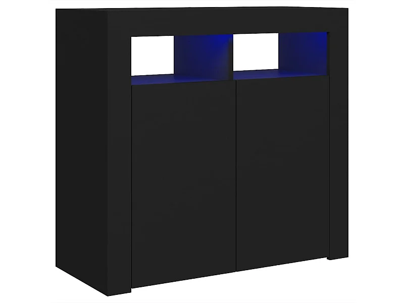 Buffet avec lumières LED Noir 80x35x75