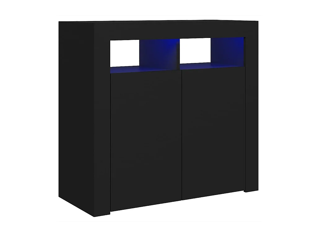 Buffet avec lumières LED Noir 80x35x75