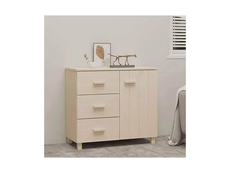 Buffet HAMAR Marron miel 90x40x80 Bois massif de pin