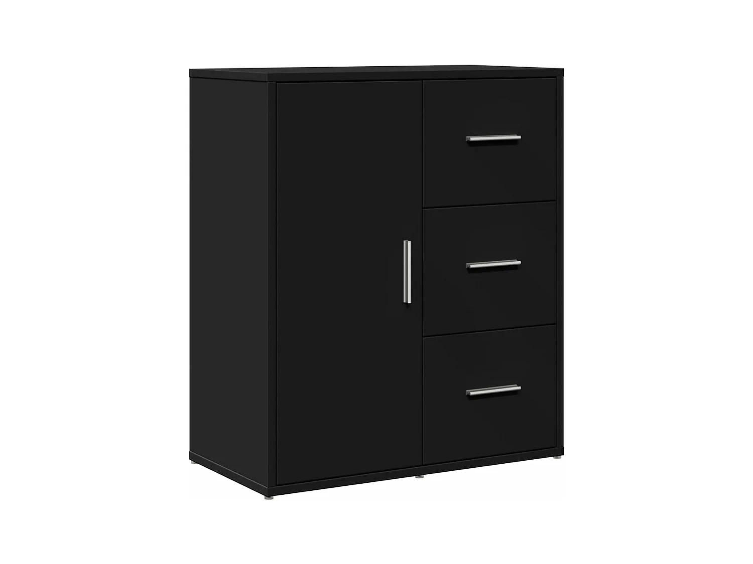 Buffet noir 60x31x70 bois d'ingénierie