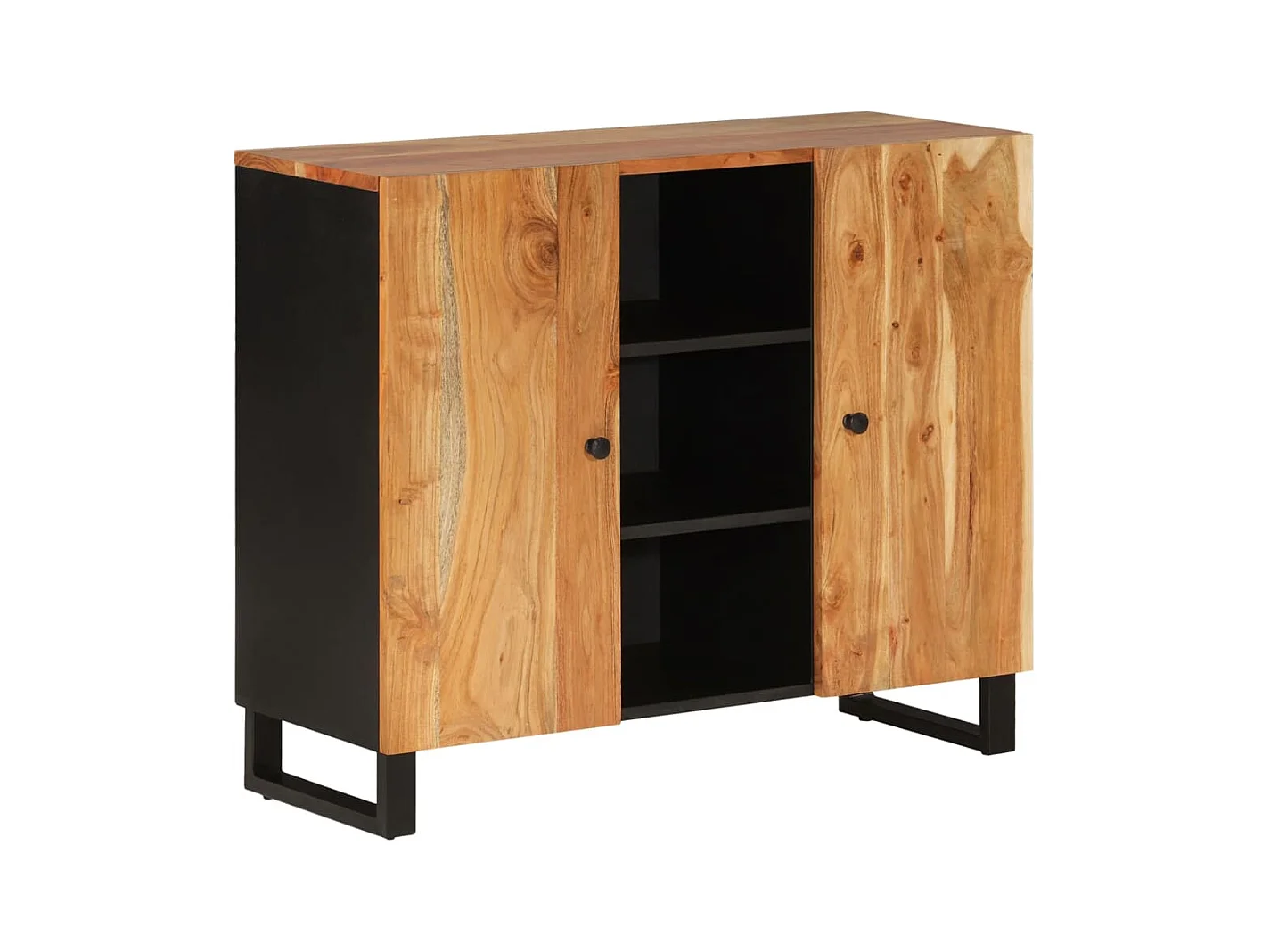 Buffet avec 2 portes 90x33x75 bois massif d'acacia