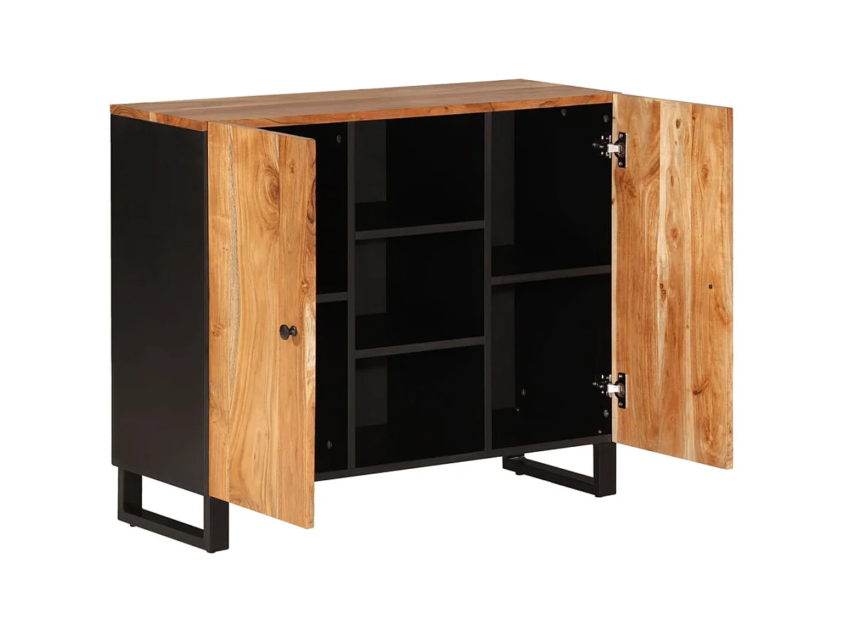 Buffet avec 2 portes 90x33x75 bois massif d'acacia
