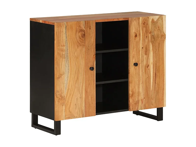 Buffet avec 2 portes 90x33x75 bois massif d'acacia