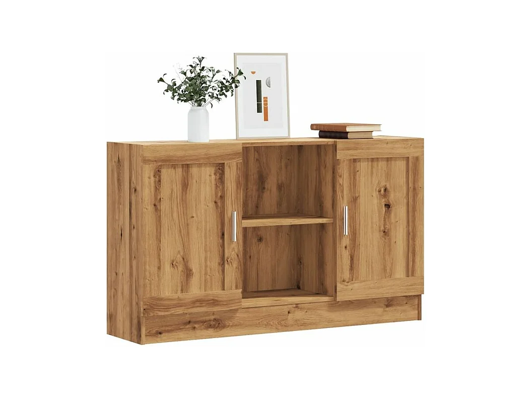 Buffet chêne artisanal 120x30,5x70 bois d'ingénierie