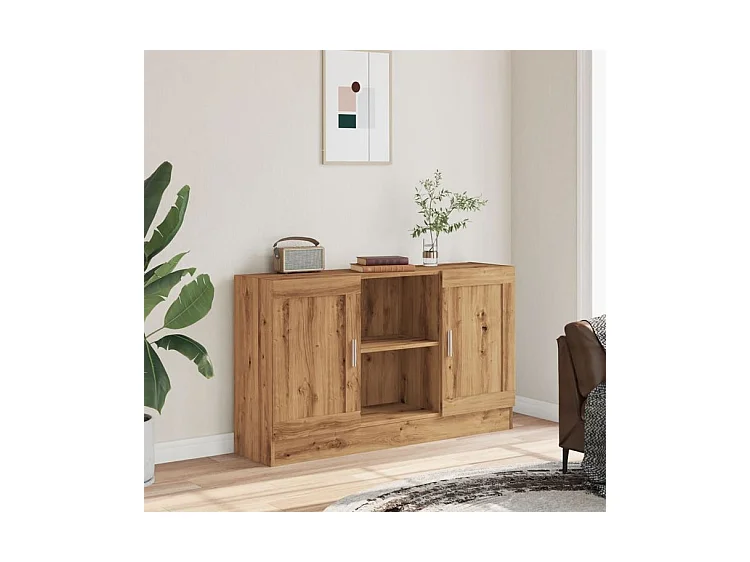 Buffet chêne artisanal 120x30,5x70 bois d'ingénierie