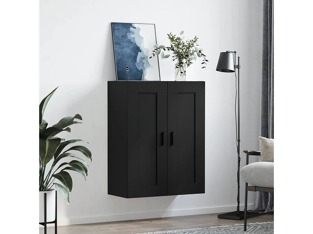 Armoire murale noir 69,5x34x90 bois d'ingénierie
