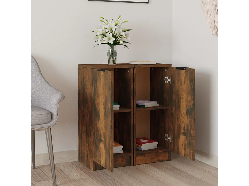 Buffets 2 pcs Chêne fumé 30x30x70 Bois d'ingénierie