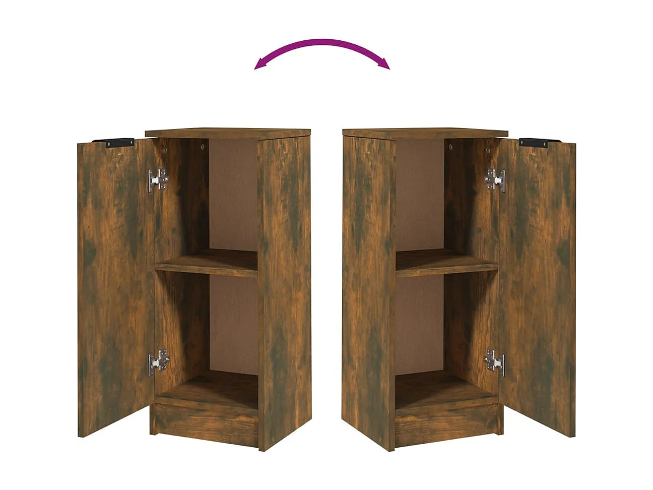 Buffets 2 pcs Chêne fumé 30x30x70 Bois d'ingénierie