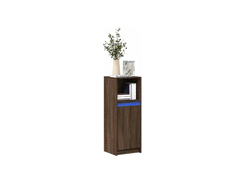 Buffet avec LED chêne marron 38x34x100 bois d'ingénierie