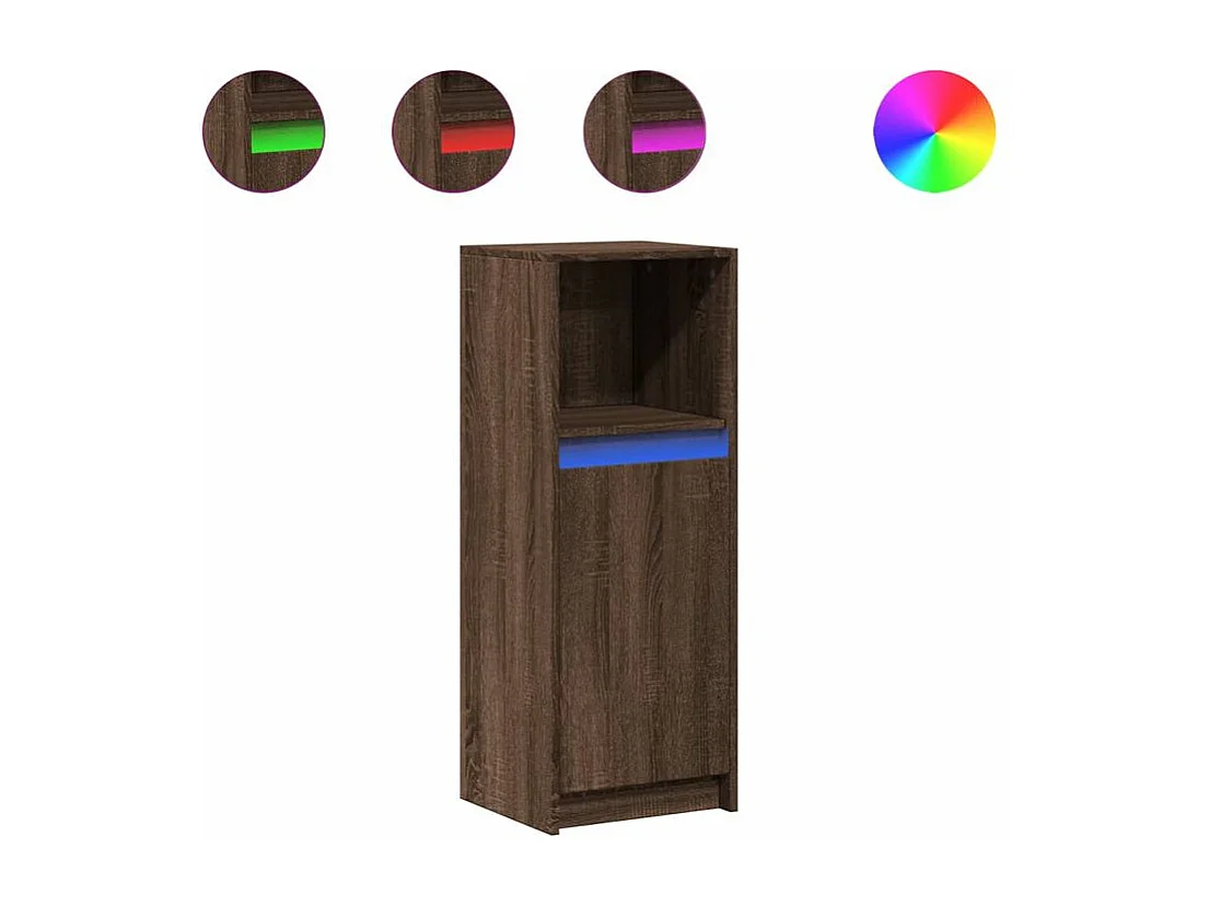 Buffet avec LED chêne marron 38x34x100 bois d'ingénierie