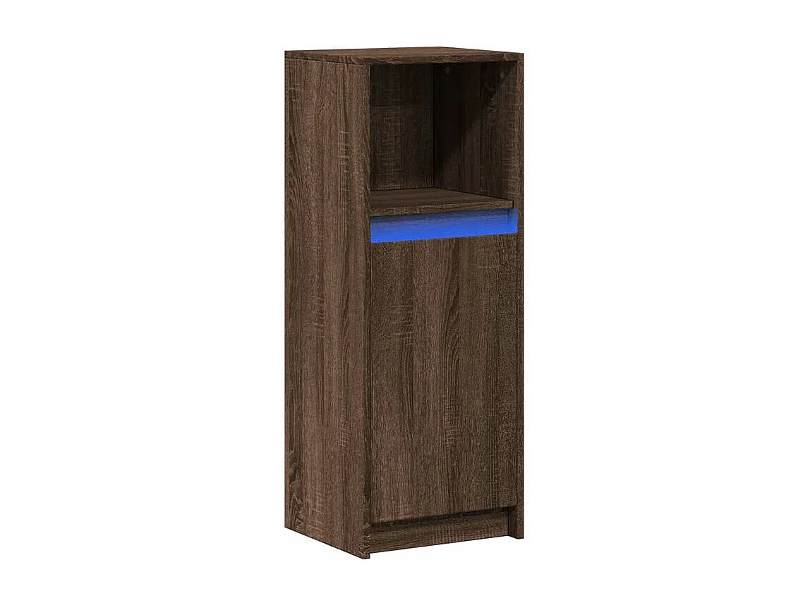 Buffet avec LED chêne marron 38x34x100 bois d'ingénierie