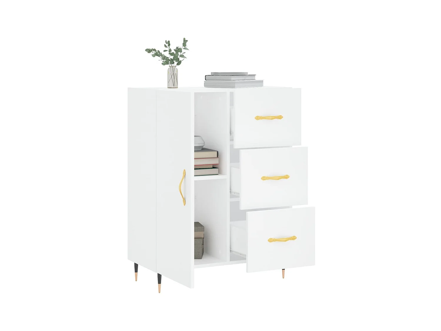 Buffet blanc 69,5x34x90 bois d'ingénierie